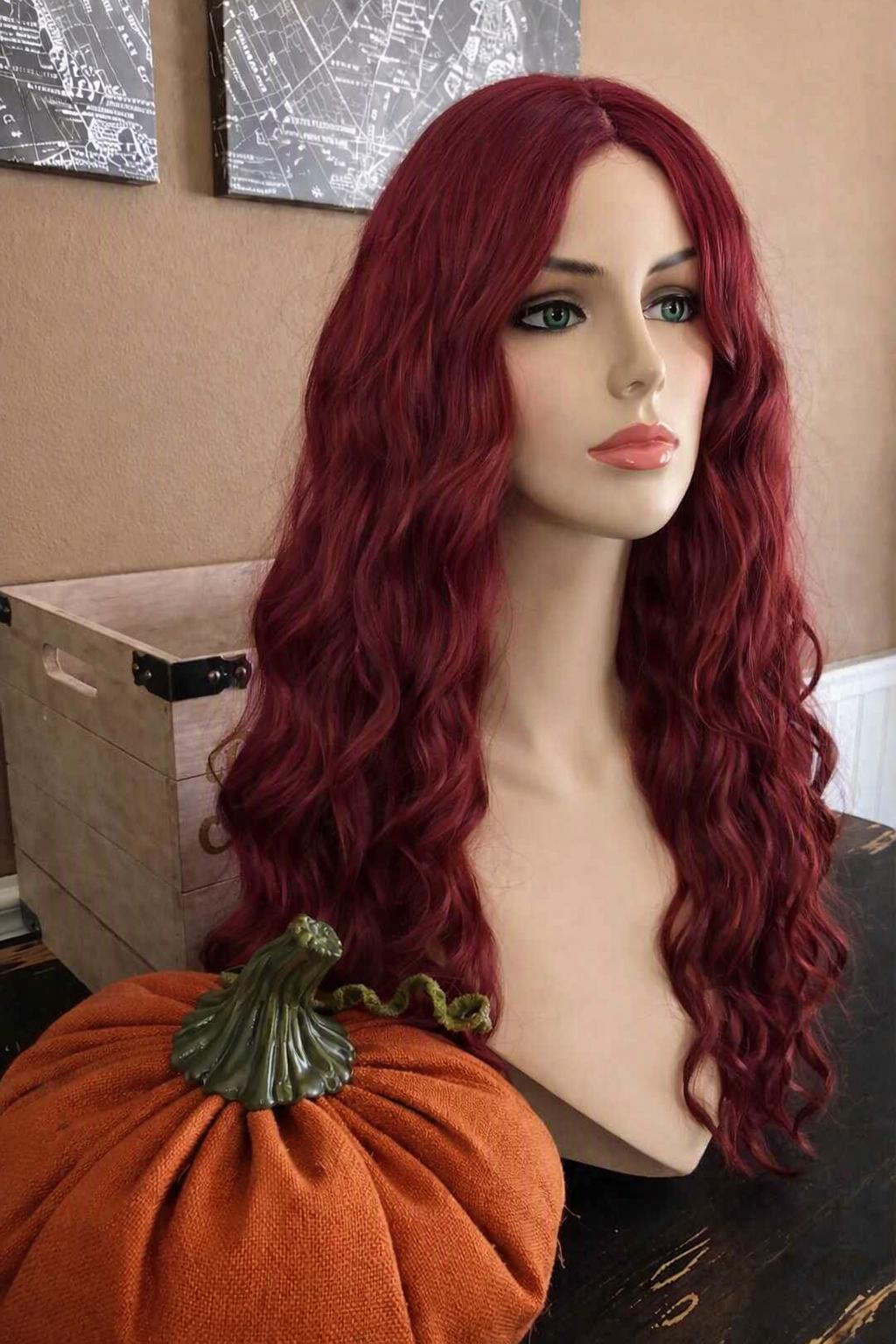 Ruby | Long Burgundy Wavy Vintage Glam Wig