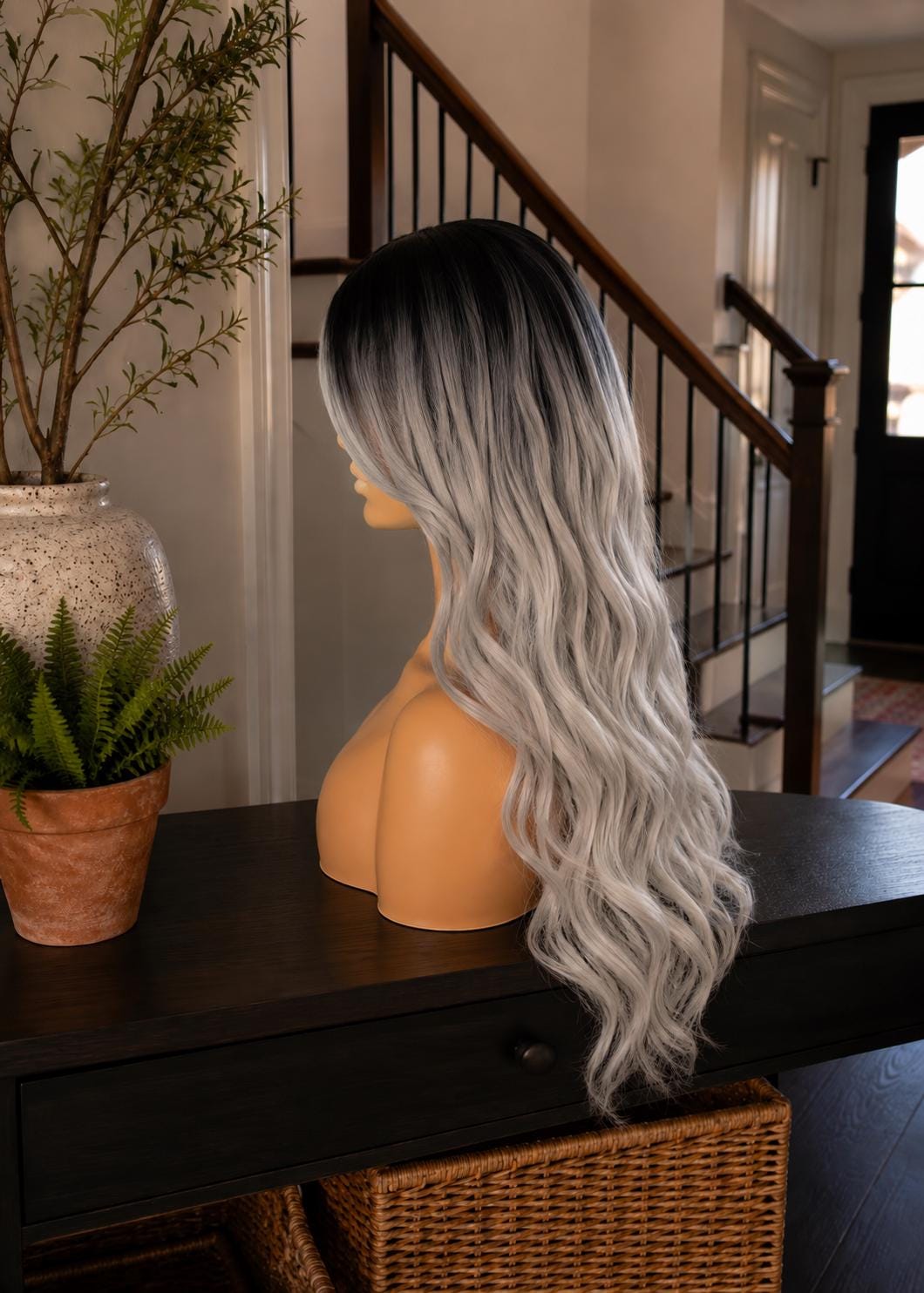Dragon Rider | Black to Silver Ombre Fantasy Wig