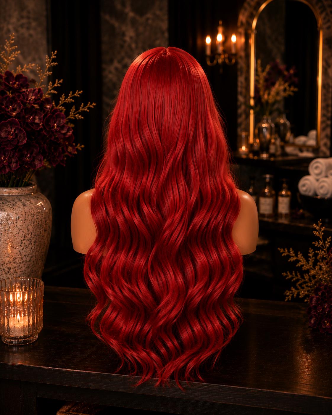 Coralynn | Long Fantasy Red Mermaid Waves Wig