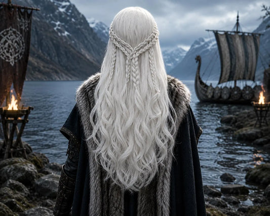 Freydis | Platinum Braided Viking Warrior Wig