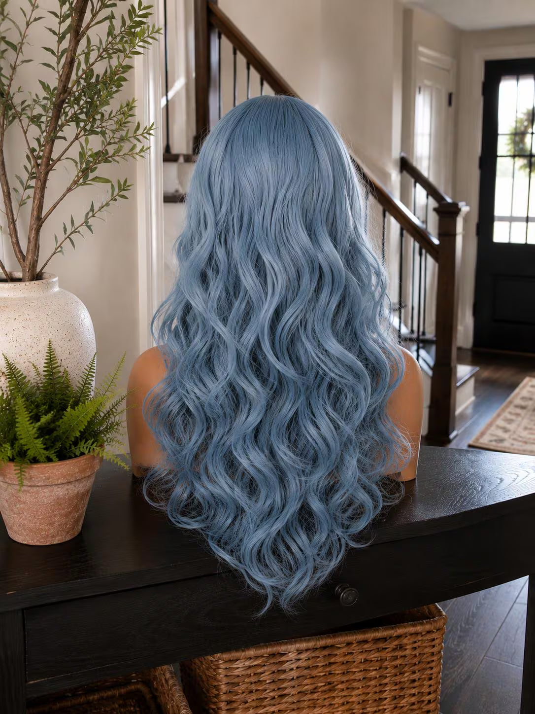 Shadow Ice | Icy Blue Long Wavy Fantasy Wig